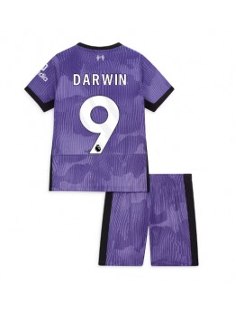 Otroški Nogometna dresi replika Liverpool Darwin Nunez #9 Tretji 2023-24 Kratek rokav (+ hlače)